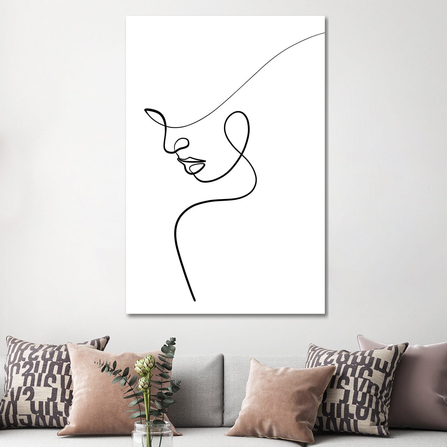 East Urban Home One Line Woman by Dane Khy - Drawing Print | Wayfair