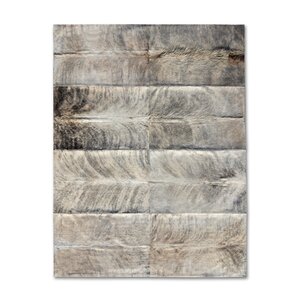 Patchwork Cowhide Zebu Grey Area Rug