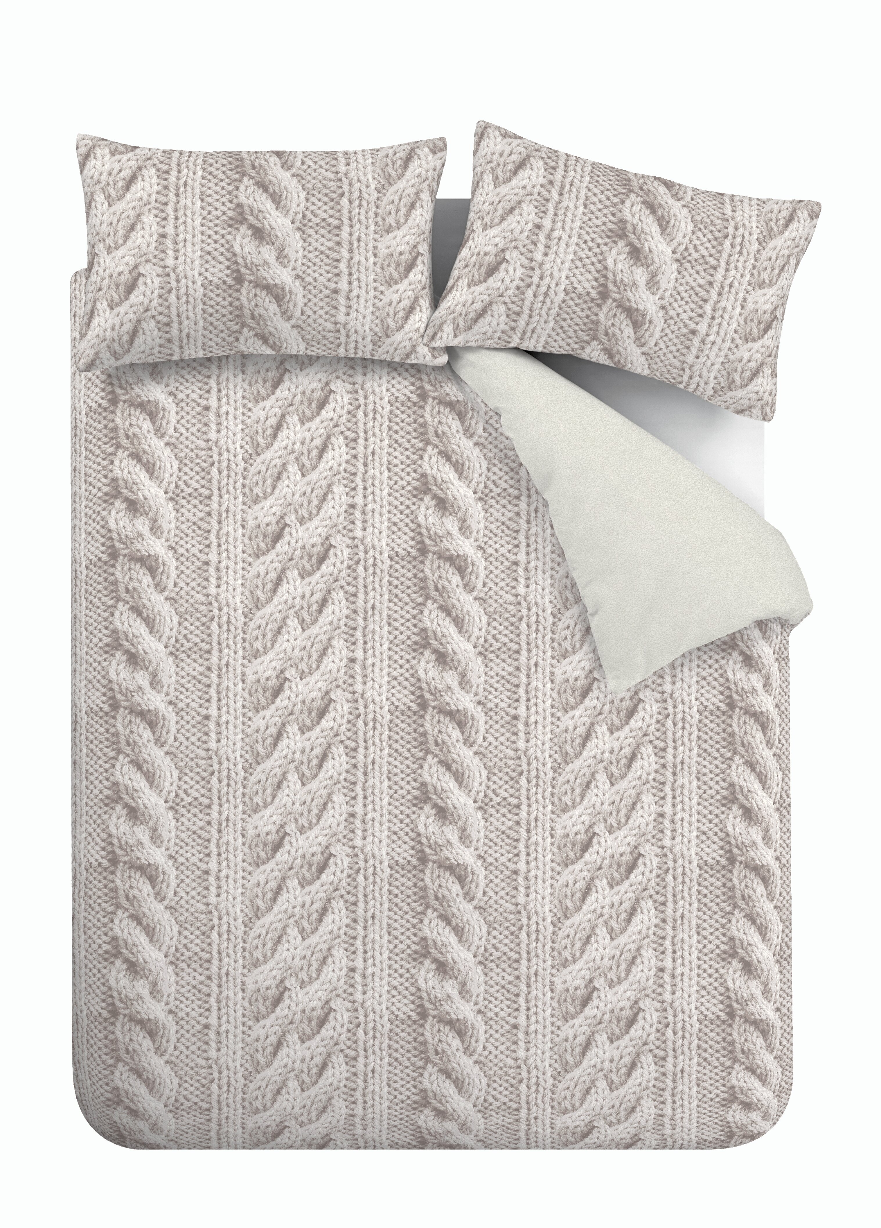 Catherine Lansfield Cable Knit Fleece Duvet Cover Set Reviews