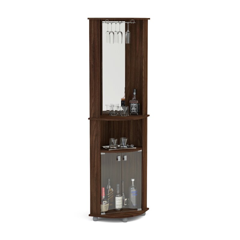 Ebern Designs Oblak Corner Bar Cabinet Reviews Wayfair