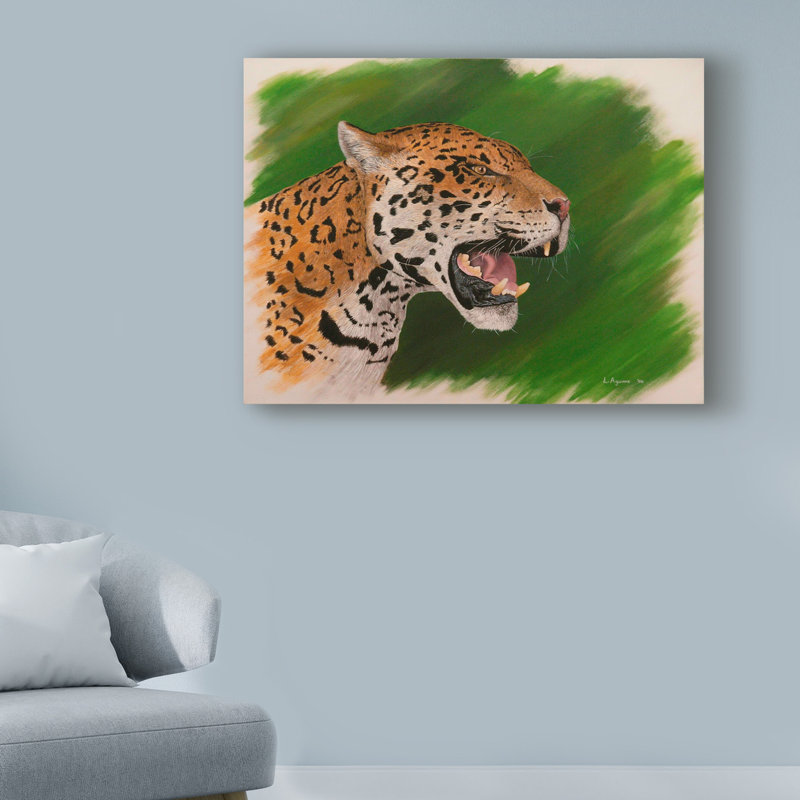 World Menagerie Power Leopard Acrylic Painting Print On Wrapped