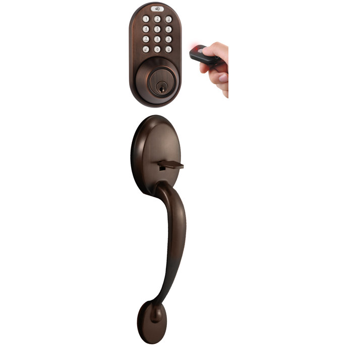 Handleset With Smart Deadbolt And Door Knob And Rosette