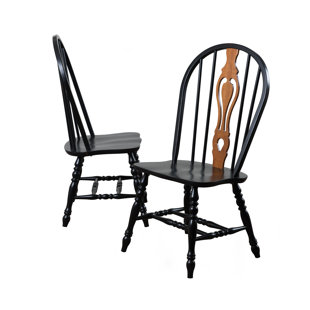 Banksville Keyhole Back Solid Wood Dining Chair (Set Of 2) by Loon Peak Design