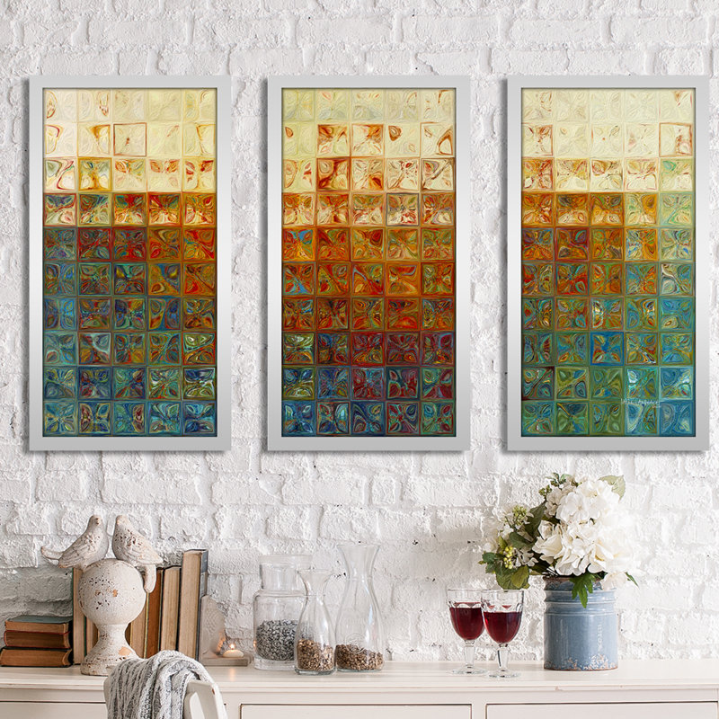 Pictureperfectinternational Tile Art 2 2015 Max By Mark Lawrence 3 Piece Framed Graphic Art Set Wayfair