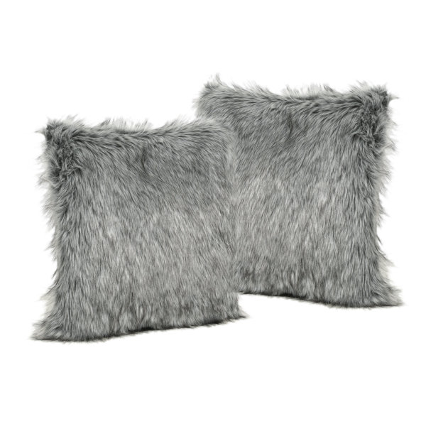 Greyleigh Hamblen Furry Faux Fur Throw Pillow Reviews Wayfair