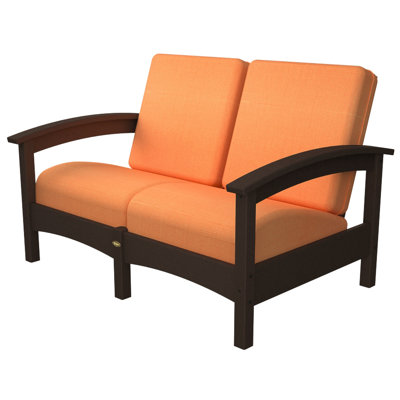 Rockport Club Deep Seating Sofa with Cushions Trex Outdoor Color: Vintage Lantern / Tangerine