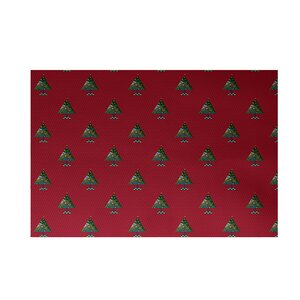 Crazy Christmas Decorative Holiday Print Red Indoor/Outdoor Area Rug