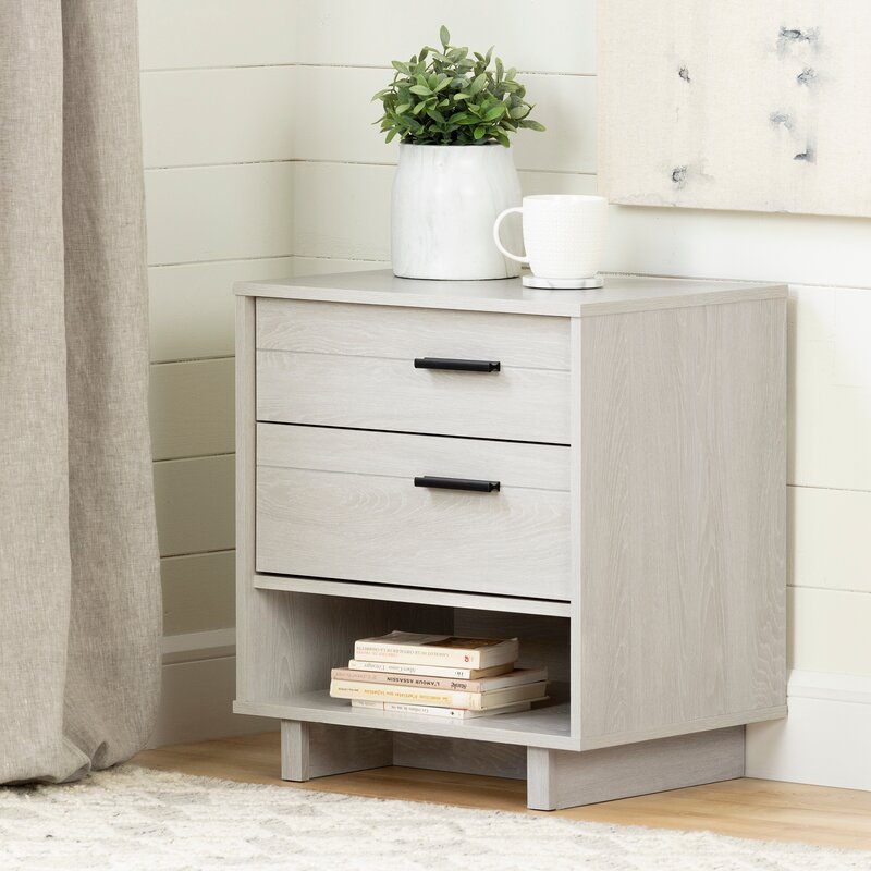 South Shore Fynn 2 Drawer Nightstand In Rustic Oak Nightstands Home Garden Worldenergy Ae