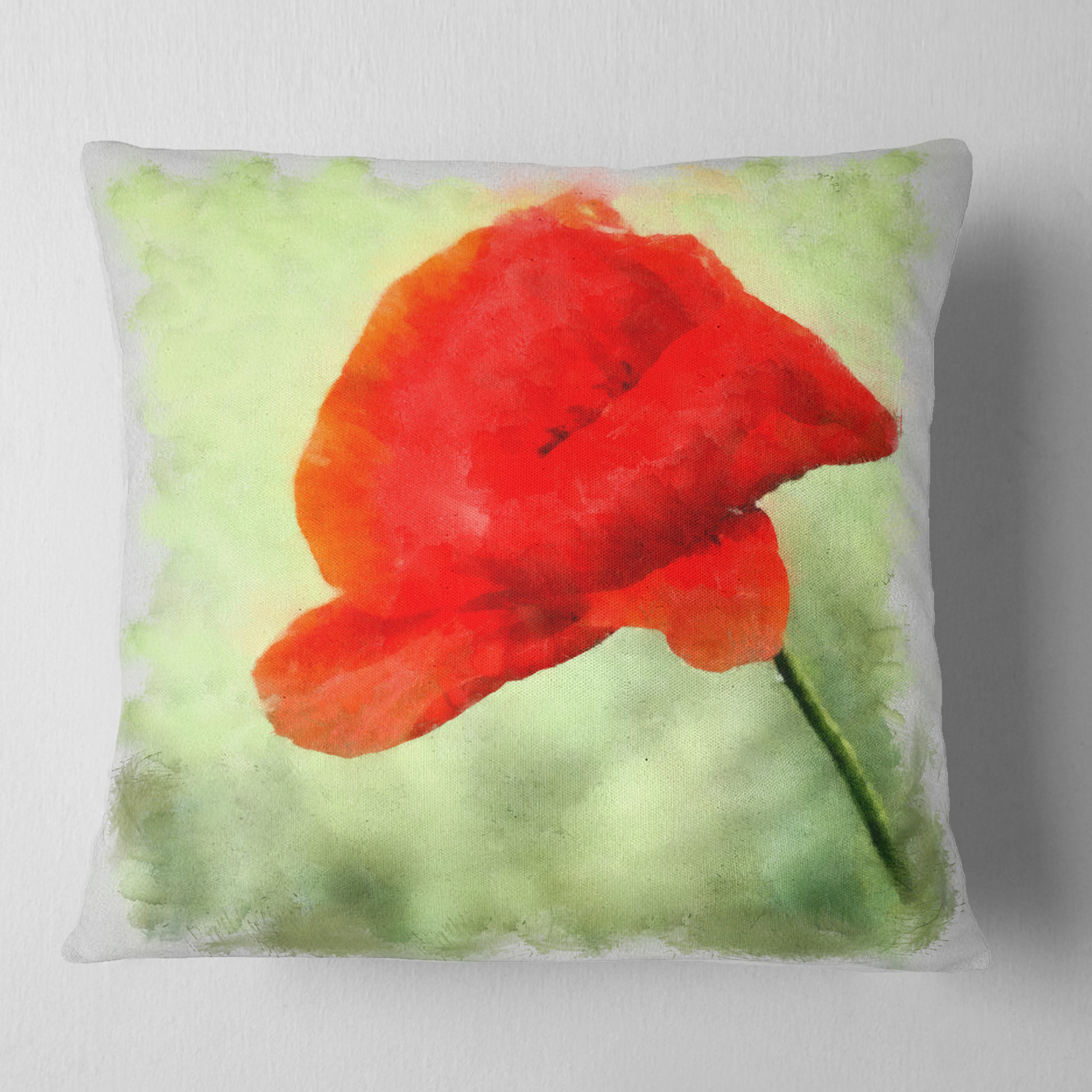 poppy colored throw pillows