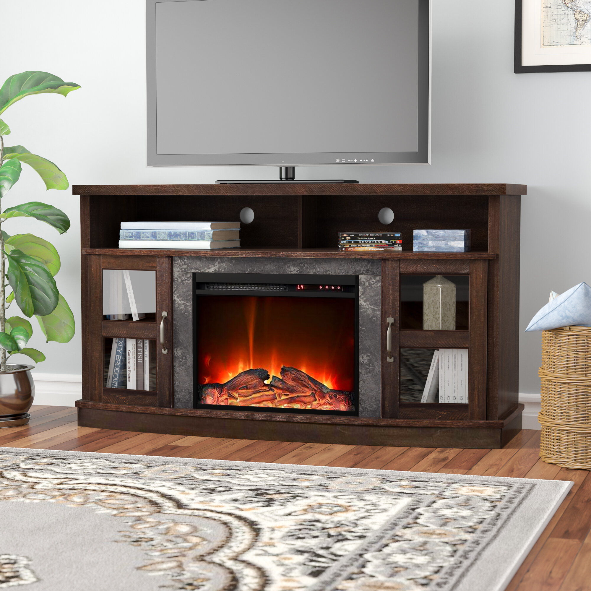 Darby Home Co Schuyler Tv Stand For Tvs Up To 60 With Fireplace