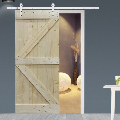 Building Materials Supplies Paneled Wood Unfinished Barn Door