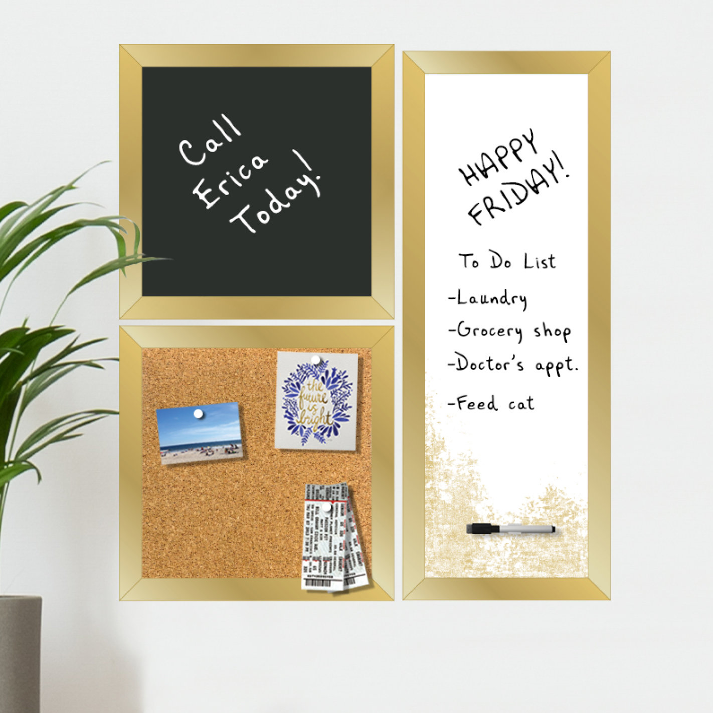 Ebern Designs 3 Piece Gallery Organizer Organization Magnetic Wall Mounted Combo Board Set Reviews Wayfair