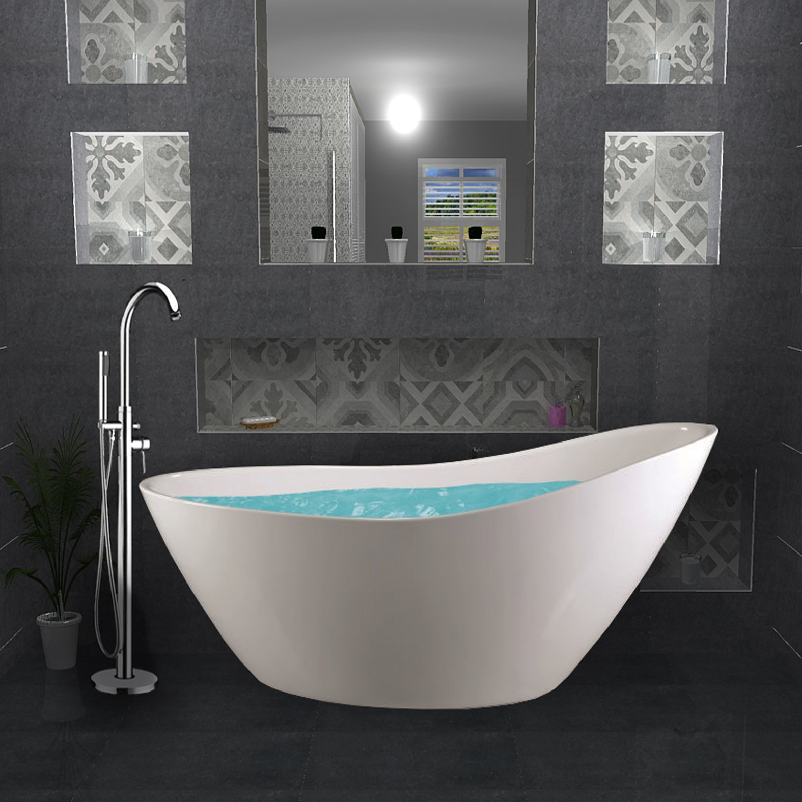 Freeport Park Ramiro 1550 Mm X 750 Mm Freestanding Single Ended Bathtub Reviews Wayfair Co Uk