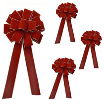 Red Poly Ribbon Bows 12 INCH Bow 2 ct 
