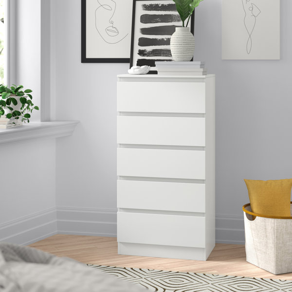 Zipcode Design Francine 5 Drawer 60Cm W Tallboy & Reviews | Wayfair.co.uk