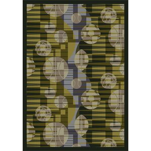 Keeping Score Green/Taupe Area Rug