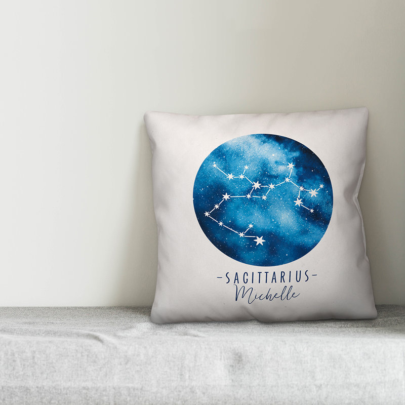 Bungalow Rose Dziedzic Zodiac Sign Astrological Constellation Personalized Throw Pillow