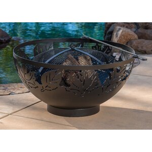 Autumn Leaves Steel Charcoal Fire Pit