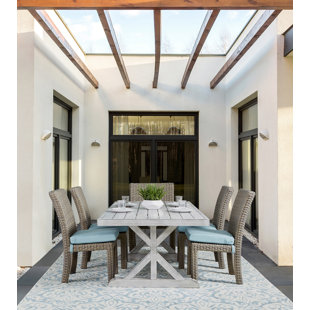 Go to store & view more images Drake 7 Piece Sunbrella Patio Dining Set with Cushions by Rosecliff Heights