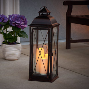 Traditional Metal Lantern by Three Posts