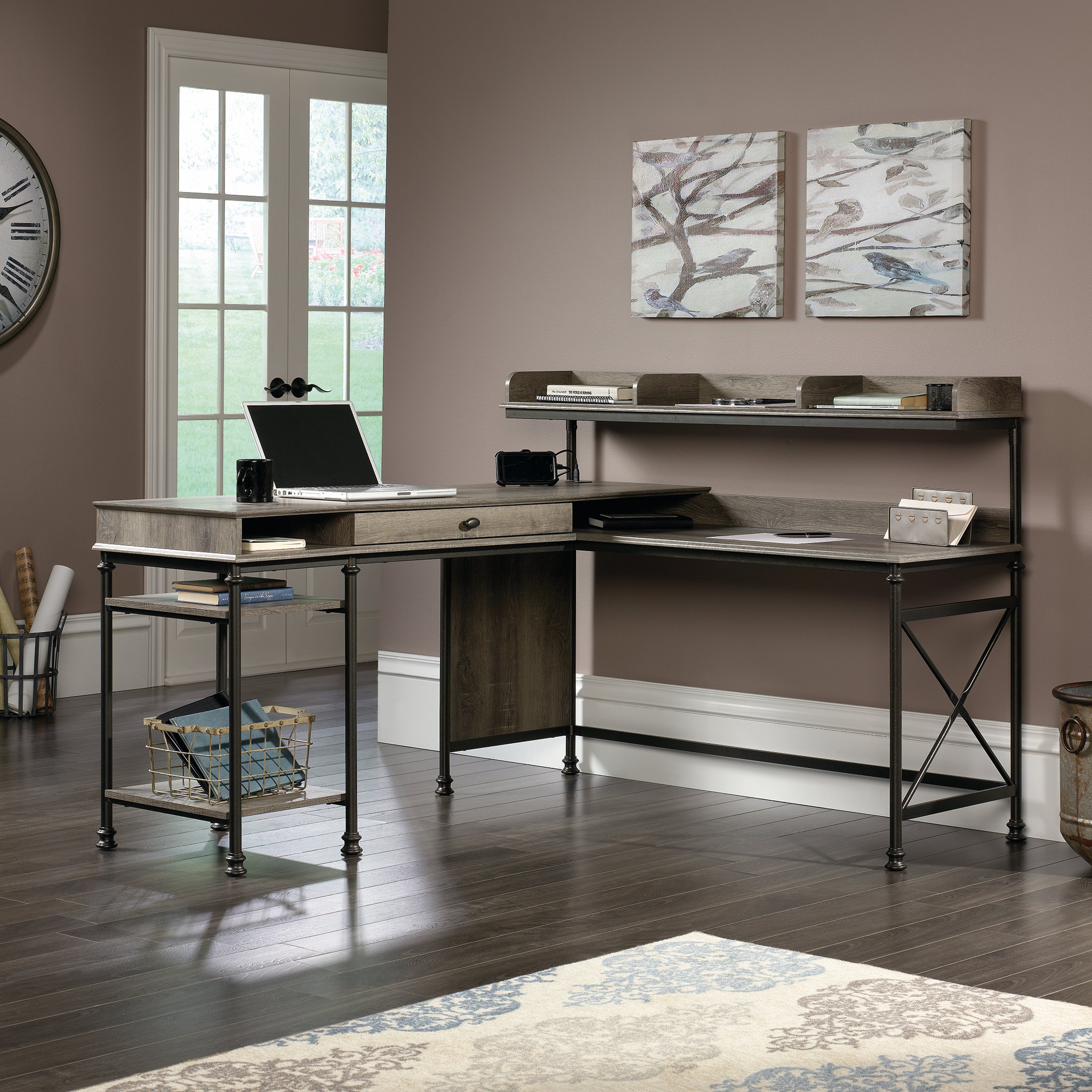 Three Posts Oakside L Shape Computer Desk With Hutch Reviews Wayfair