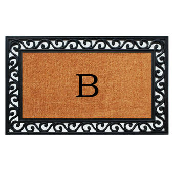 Alcott Hill Zaragoza Monogram Non Slip Outdoor Door Mat Wayfair