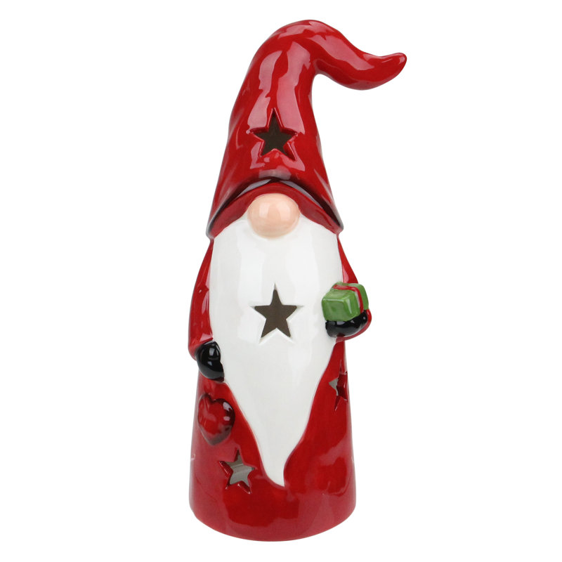 Northlight 10 Red Ceramic Christmas Star Gnome Tealight Candle Holder Wayfair