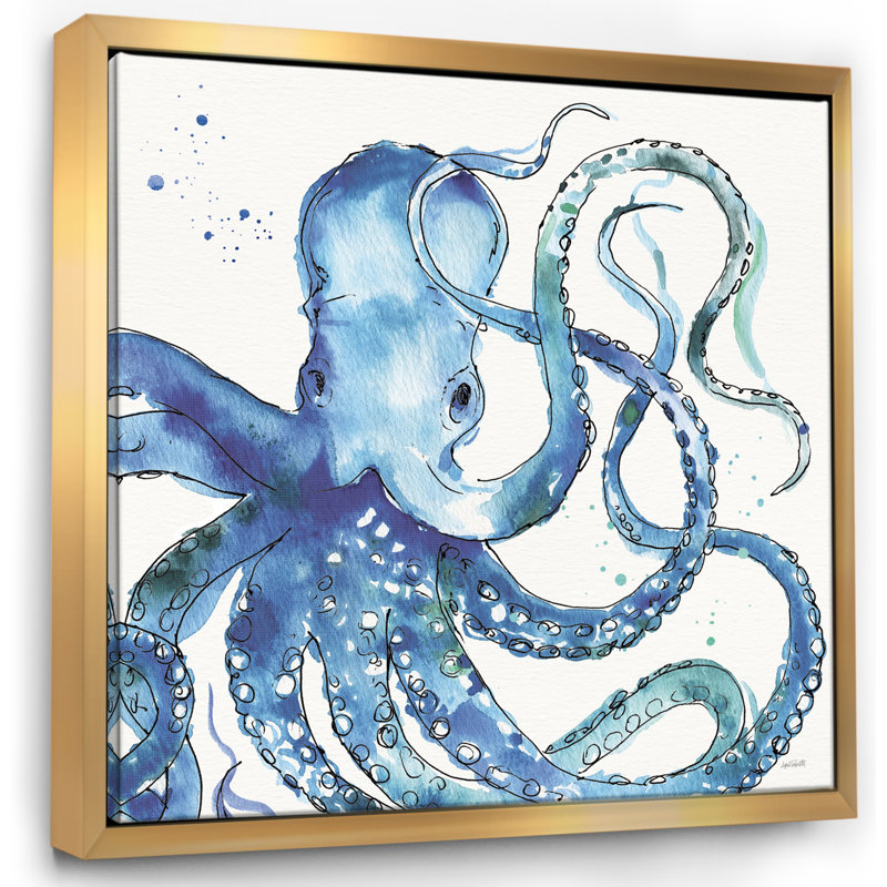 East Urban Home Coastal Blue Deep Sea Viii Framed Graphic Art Print On Canvas Wayfair