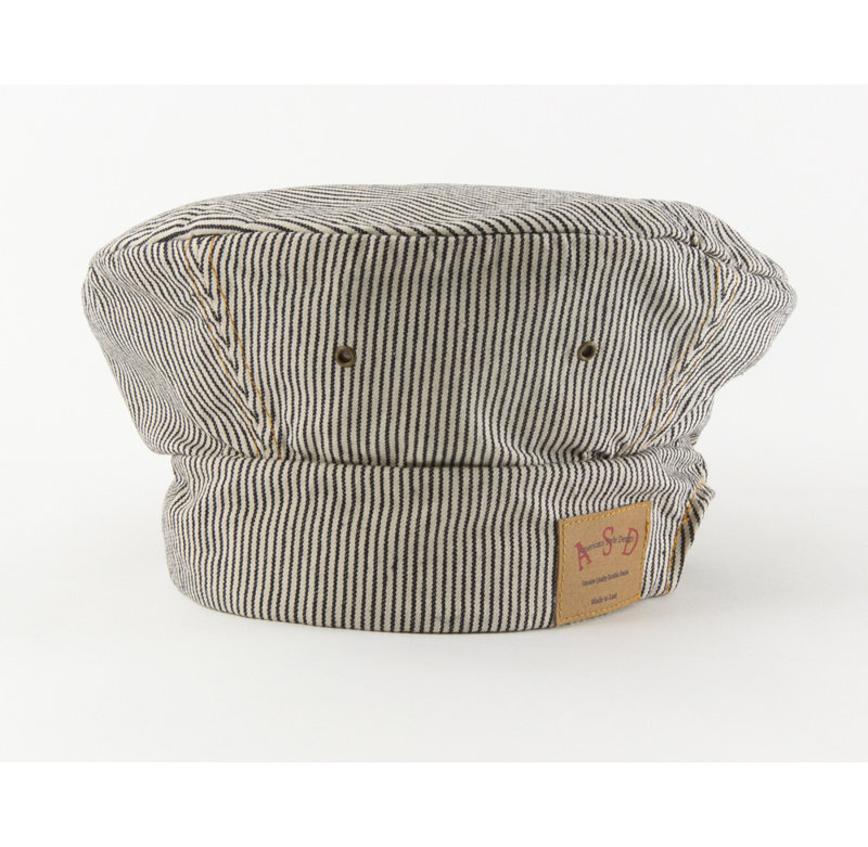 Railroad Stripe Denim Adjustable Toque