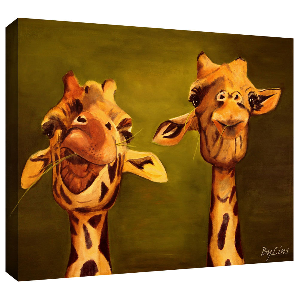 Bloomsbury Market Giraffe Buddies Graphic Art On Wrapped Canvas Reviews Wayfair