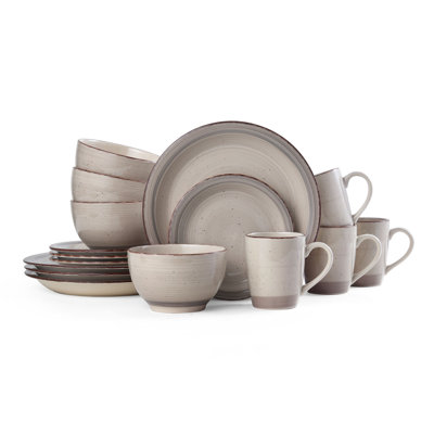 Sadie 16 Piece Dinnerware Set, Service for 4 Pfaltzgraff Color: Cream