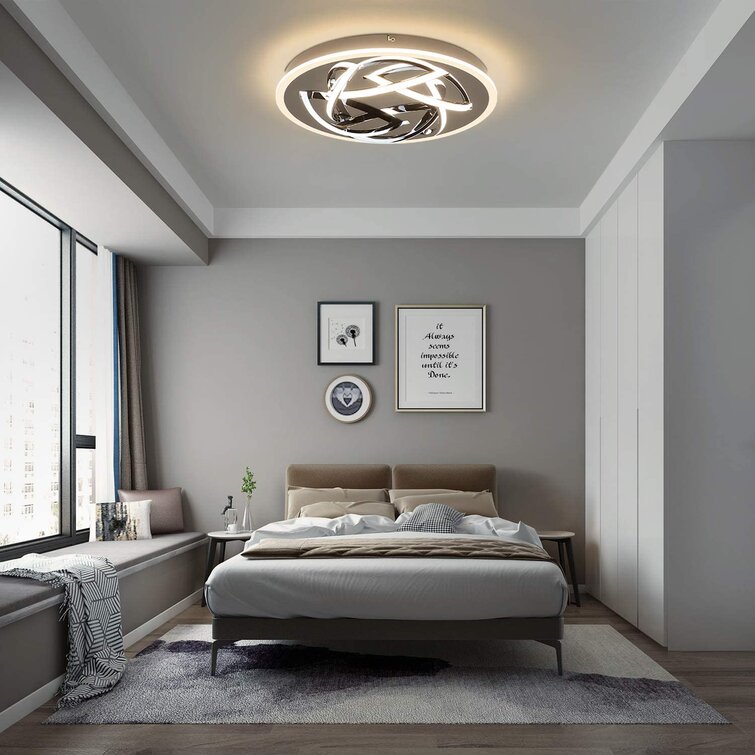 schwarze Decken Lampen LED Wohn Schlaf Zimmer Raum Leuchten Beleuchtung dimmbar 