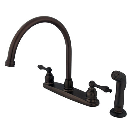 Kingston Brass Vintage Double Handle Kitchen Faucet with Side Spray ...