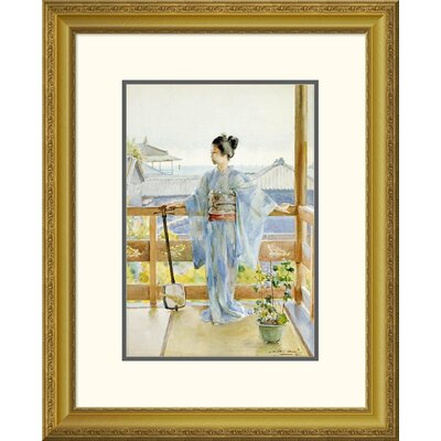 'Geisha Standing On a Balcony' by Anton Alois Stern Framed Painting Print Global Gallery Size: 26