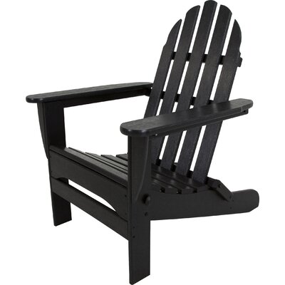 Polywood Classic Plastic Folding Adirondack Chair Color Black