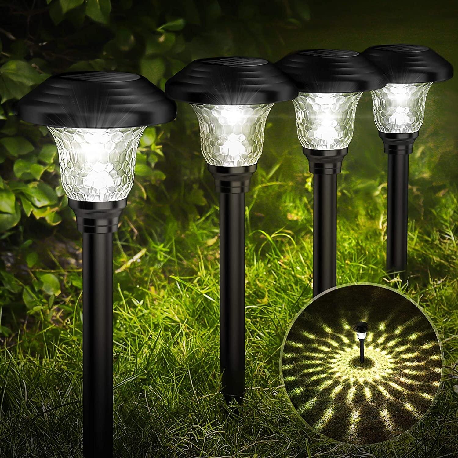 Stainless Steel Solar Lawn Decorative Lights LED Lamp Solar Charging Waterproof 