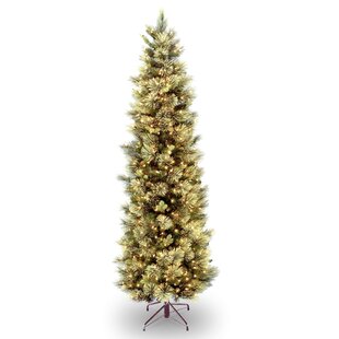 7 FT Pre-Lit Cashmere Fir Pencil Slim Slender Skinny Artificial Christmas Tree 