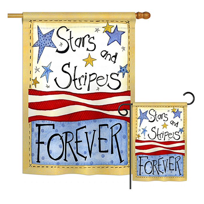 Breeze Decor Stars And Stripes Americana Patriotic 2 Sided