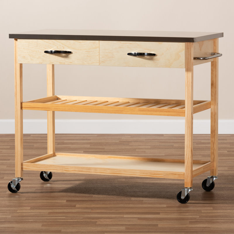 Highland Dunes Doucette Wood 2 Drawer Utility Storage Kitchen