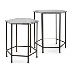 Rohrer Octagon Iron 2 Piece Nesting Tables by Williston Forge Fresh