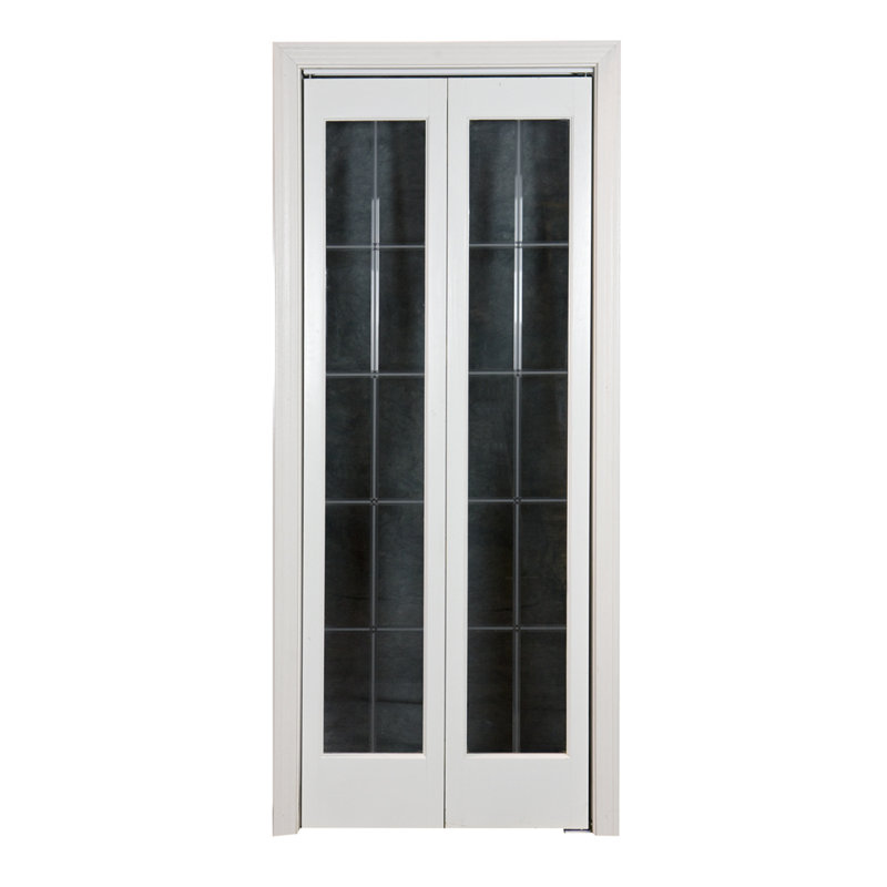 LTL Home Products Traditional Divided Glass Unfinished Wood Tone Bifold Door