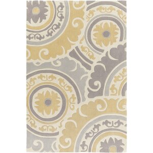 Tripolia Hand-Tufted Gold/Ivory Area Rug