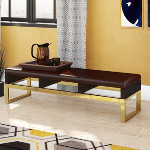 Go to store & view more images Ivy Bronx Lower Failand Faux Leather Bench