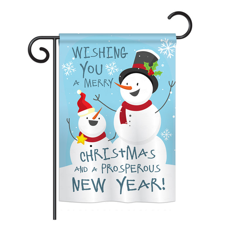 Breeze Decor Snowman Wishing You Winter Seasonal Christmas Impressions 2 Sided 19 X 13 In Garden Flag Wayfair