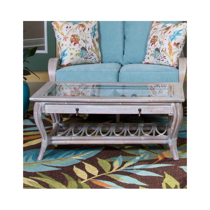 Bay Isle Home Presley Glass Top Coffee Table With Drawer Wayfair Ca