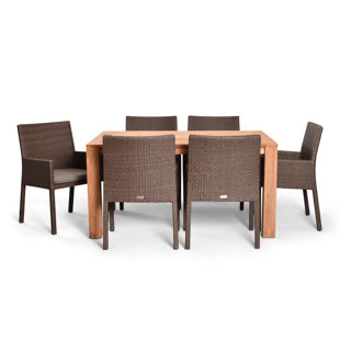 Go to store & view more images Hodge 7 Piece Teak Dining Set by Rosecliff Heights