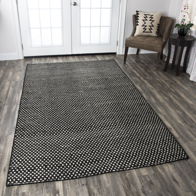 Allegan Hand Tufted Black Area Rug