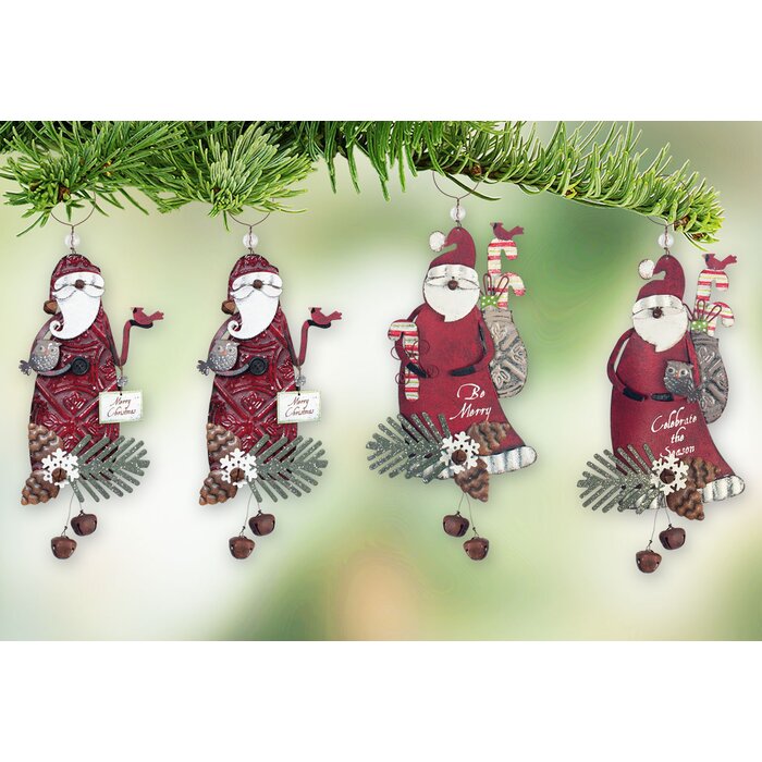 The Holiday Aisle® 4 Piece Santa Hanging Figurine Ornament Set | Wayfair.ca