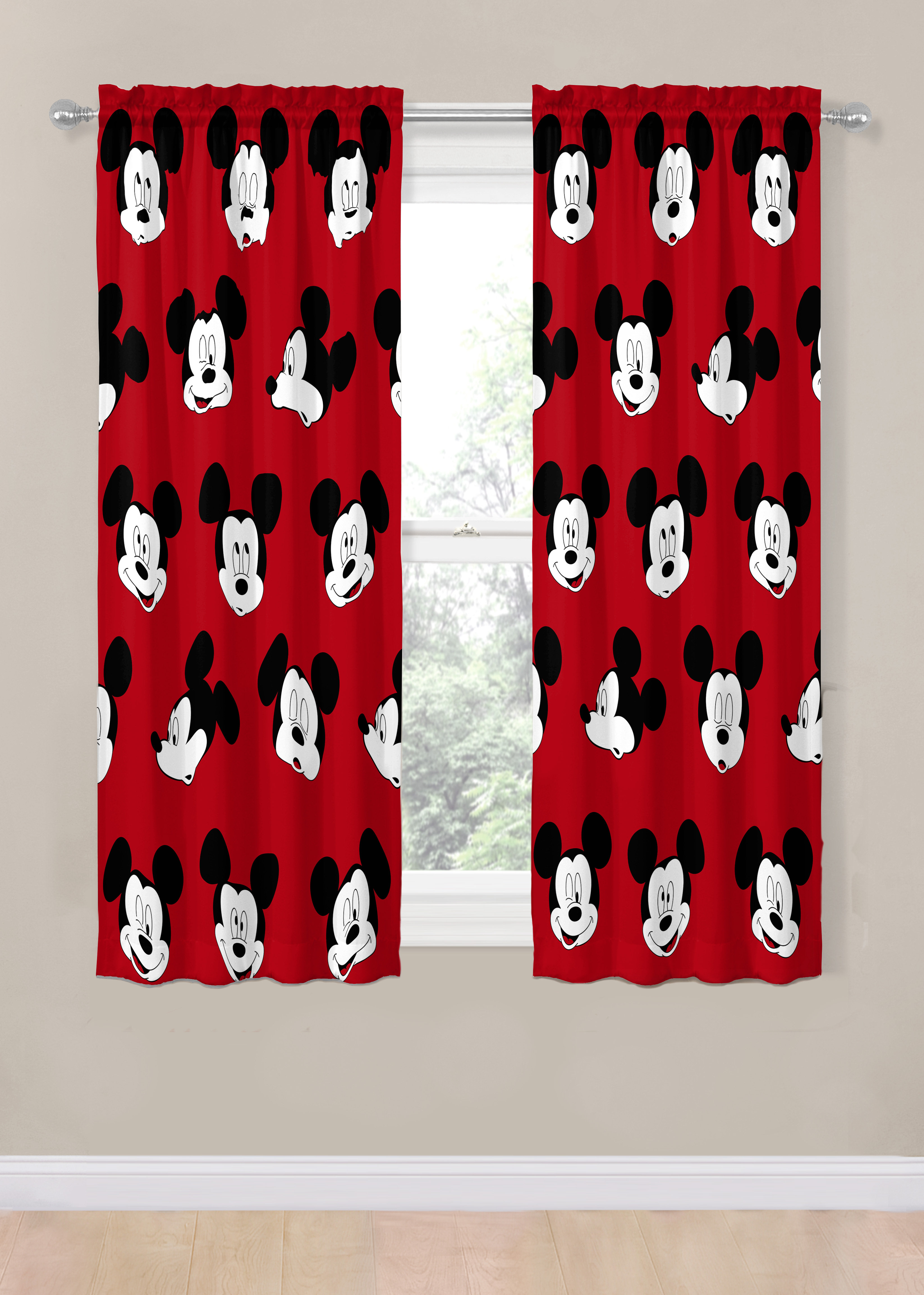 Disney Mickey Mouse Cute Faces Room Darkening Curtain Panels