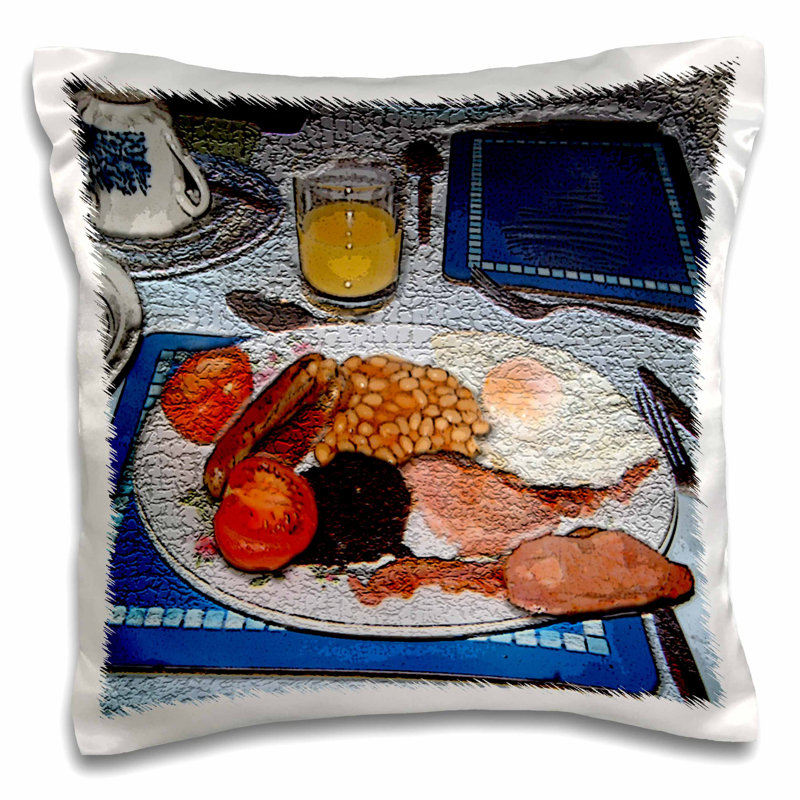 East Urban Home English Breakfast Of Juice Beans Blood Pudding Fried Eggs Sausage And Tomatos Textured Pillow Cover Wayfair,Drawing Room Decoration Ideas For Birthday
